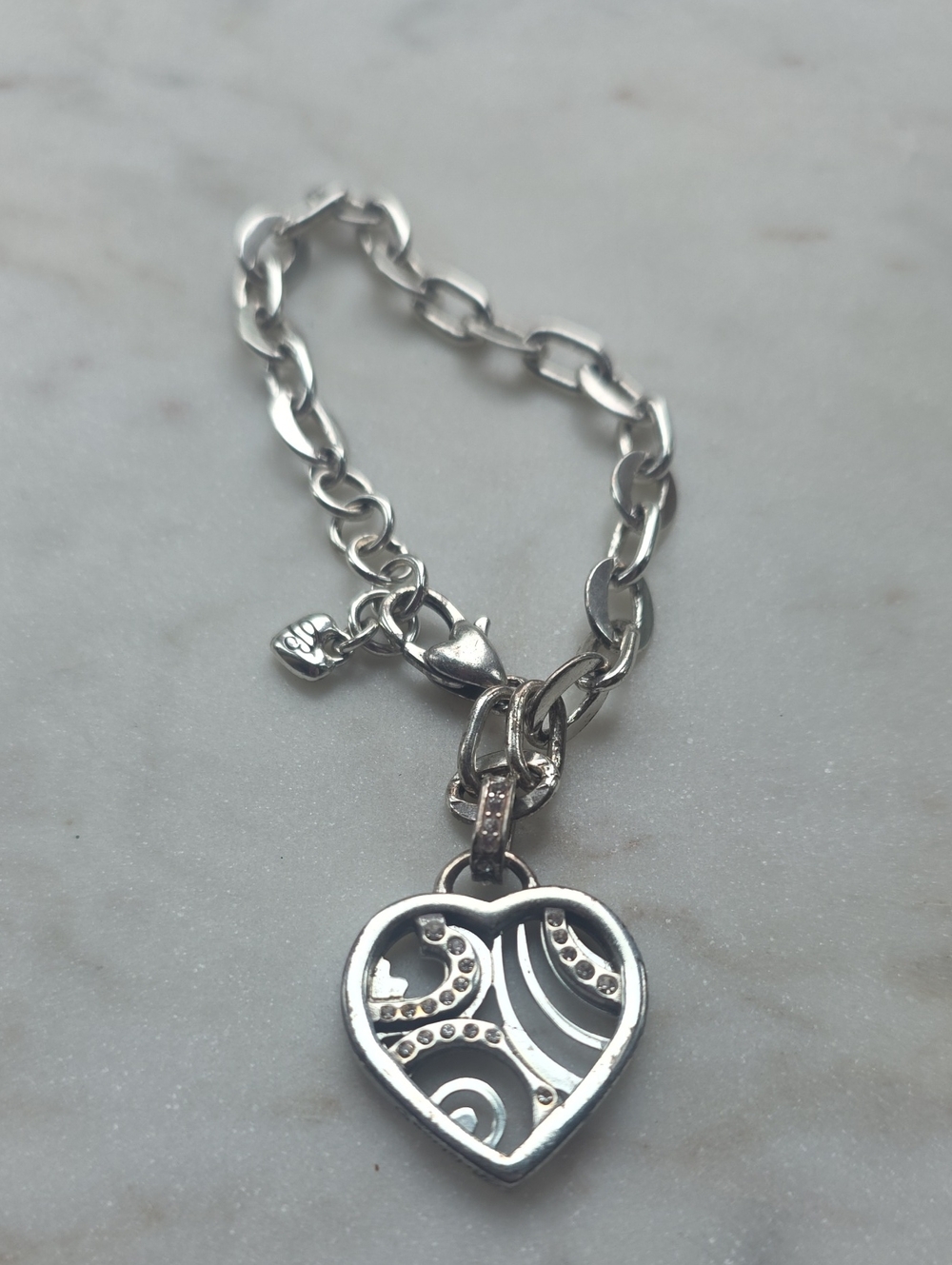 Brighton Crystal Voyage Heart silver bracelet